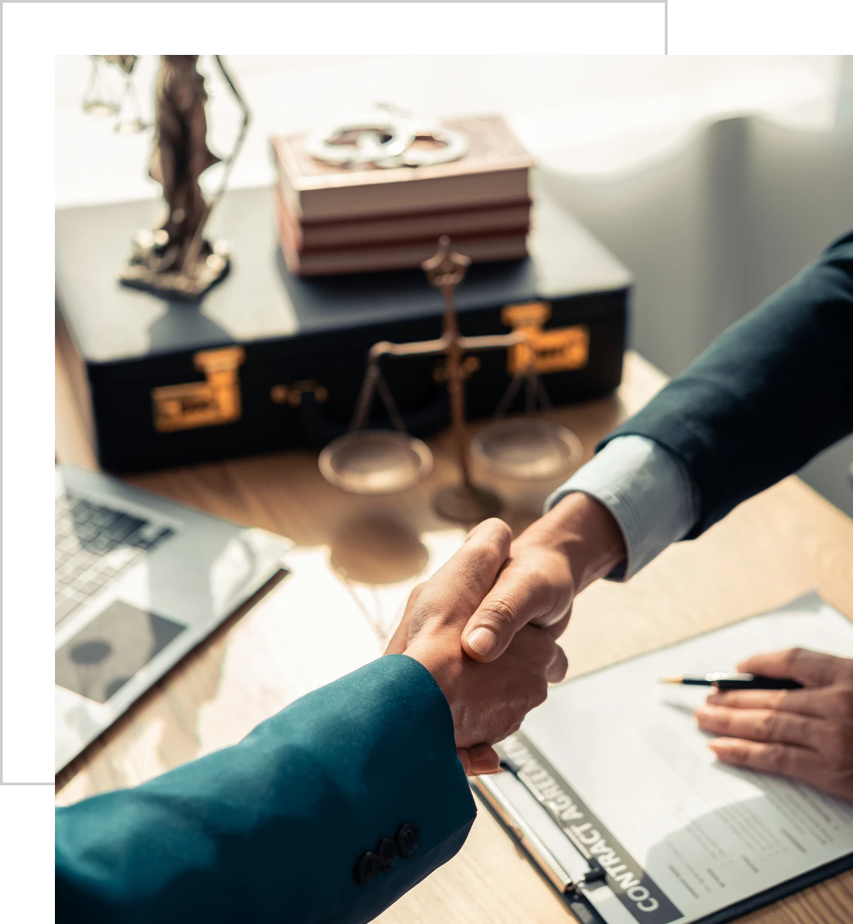 Handshake over a contract